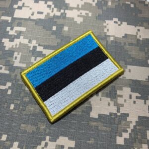 BPEEV001 Bandeira Estônia Patch Bordado Fecho Contato