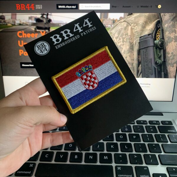 BPHRV001 Bandeira Croácia Patch Bordado Fecho Contato - Imagem 3