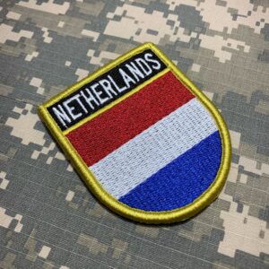 BPNLEV001 Bandeira Países Baixos Patch Bordado Fecho Contato