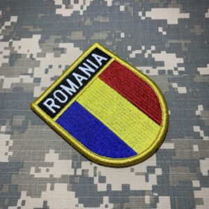 BPROEV001 Bandeira Romênia Patch Bordado Fecho Contato