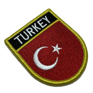 BPTREV001 Bandeira Turquia Patch Bordado Fecho Contato