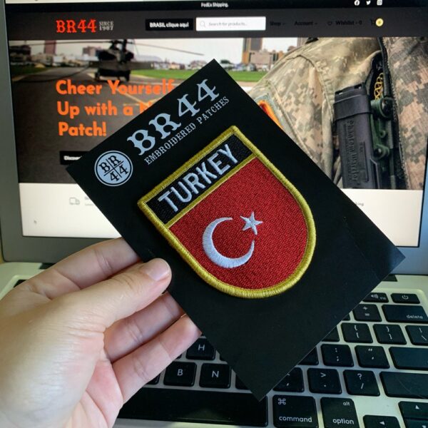 BPTREV001 Bandeira Turquia Patch Bordado Fecho Contato - Imagem 3