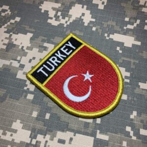 BPTREV001 Bandeira Turquia Patch Bordado Fecho Contato