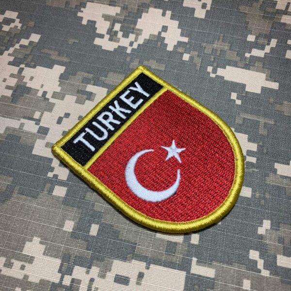 BPTREV001 Bandeira Turquia Patch Bordado Fecho Contato - Imagem 2