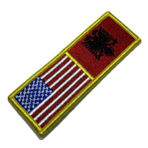 BPUSALV001 Bandeira EUA Albânia Patch Bordado Fecho Contato