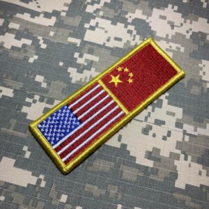 BPUSCNV001 Bandeira EUA China Patch Bordado Fecho Contato