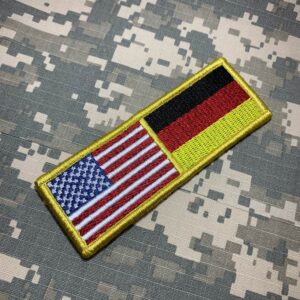 BPUSDEV031 Bandeira EUA Alemanha Patch Bordado Fecho Contato