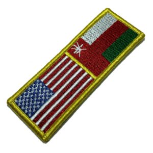 BPUSOMV001 Bandeira EUA Omã Patch Bordado Fecho Contato