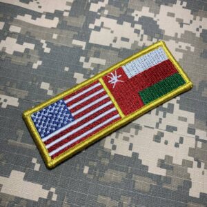 BPUSOMV001 Bandeira EUA Omã Patch Bordado Fecho Contato