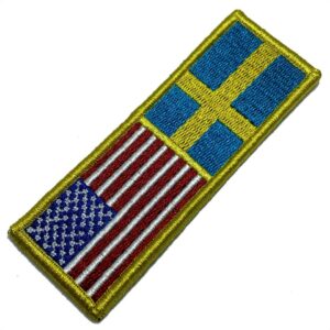 BPUSSEV001 Bandeira EUA Suécia Patch Bordado Fecho Contato