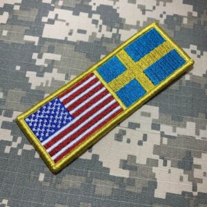 BPUSSEV001 Bandeira EUA Suécia Patch Bordado Fecho Contato