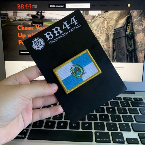 BE0136V11 Bandeira Rio de Janeiro Bordado Fecho Contato - Imagem 2