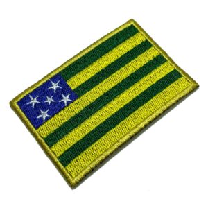 BE0172T01 Bandeira Goiás Brasil Patch Bordado Termo Adesivo