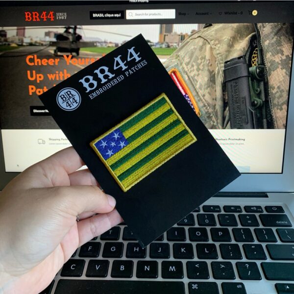 BE0172T01 Bandeira Goiás Brasil Patch Bordado Termo Adesivo - Imagem 3