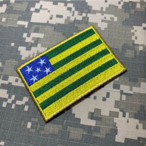 BE0172T01 Bandeira Goiás Brasil Patch Bordado Termo Adesivo