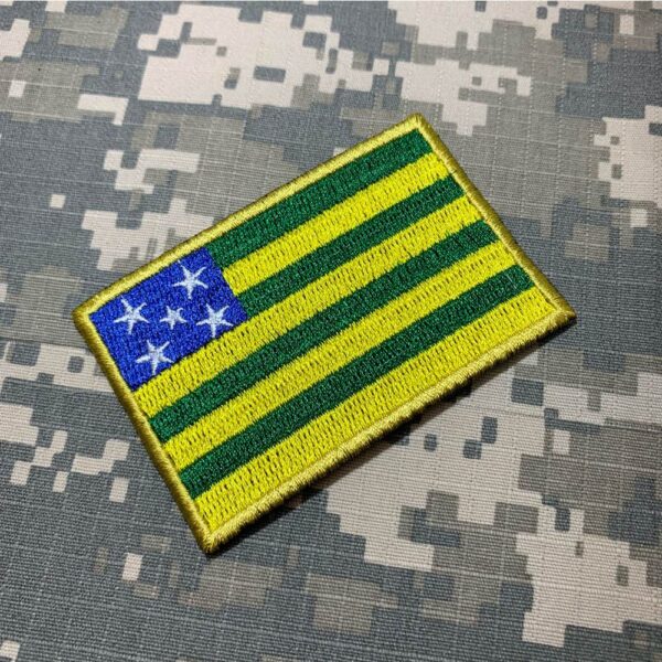 BE0172T01 Bandeira Goiás Brasil Patch Bordado Termo Adesivo - Imagem 2