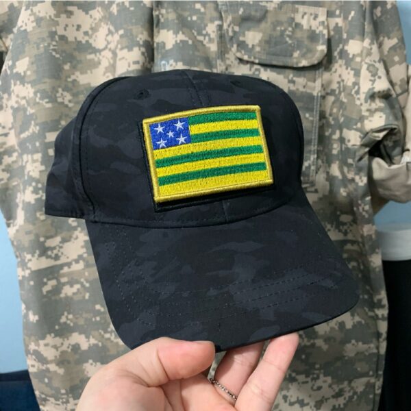 BE0172V01 Bandeira Goiás Brasil Patch Bordado Fecho Contato - Imagem 4