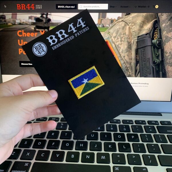 BEBEROT031 Bandeira Rondônia Brasil Bordado Termo Adesivo - Imagem 2