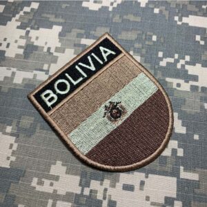 BP0029ET04 Bandeira Bolívia Patch Bordado Termo Adesivo