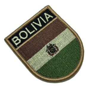 BP0029EV03 Bandeira Bolívia Patch Bordado Fecho Contato