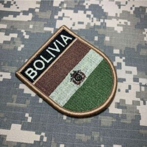 BP0029EV03 Bandeira Bolívia Patch Bordado Fecho Contato