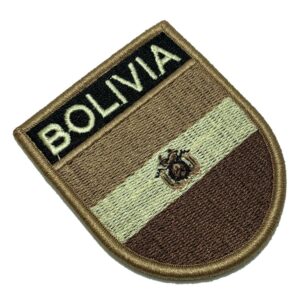BP0029EV04 Bandeira Bolívia Patch Bordado Fecho Contato