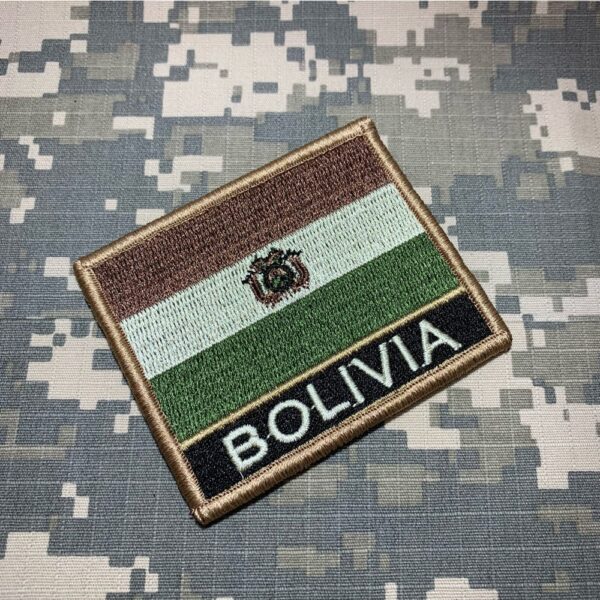 BP0029NV03 Bandeira Bolívia Bordado Fecho Contato - Imagem 2