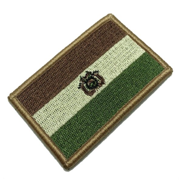 BP0029V03 Bandeira Bolívia Patch Bordado Fecho Contato
