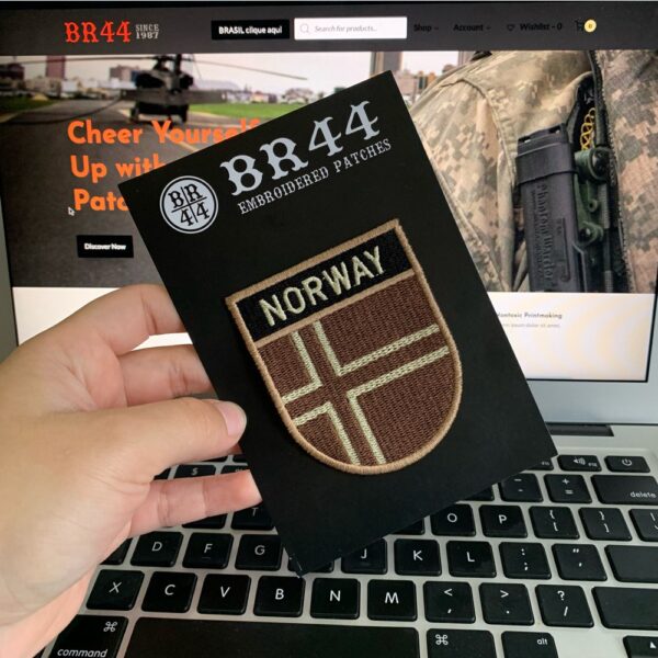 BP0054ET04 Bandeira Noruega Patch Bordado Termo Adesivo - Imagem 3