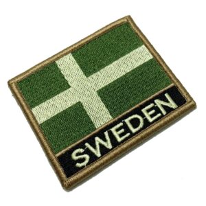 BP0087NV03 Bandeira Suécia Bordado Fecho Contato