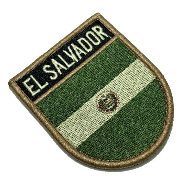 BP0203EV03 Bandeira El Salvador Patch Bordado Fecho Contato