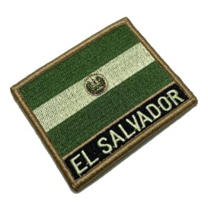 BP0203NV03 Bandeira El Salvador Patch Bordado Fecho Contato