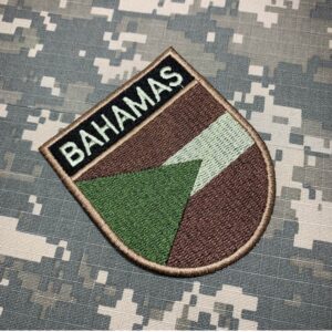 BP0208ET03 Bandeira Bahamas Patch Bordado Termo Adesivo