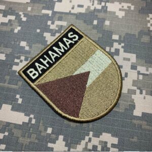 BP0208ET04 Bandeira Bahamas Patch Bordado Termo Adesivo