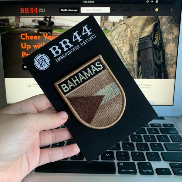 BP0208EV04 Bandeira Bahamas Patch Bordado Fecho Contato - Imagem 2