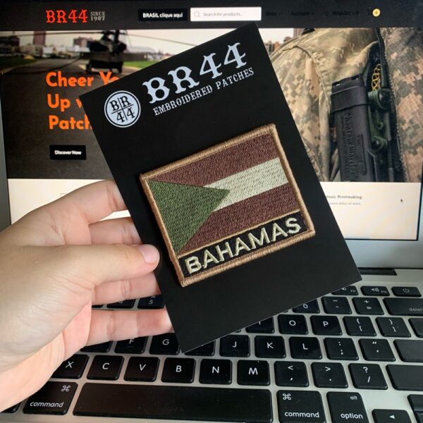BP0208NV03 Bandeira Bahamas Patch Bordado Fecho Contato - Imagem 3