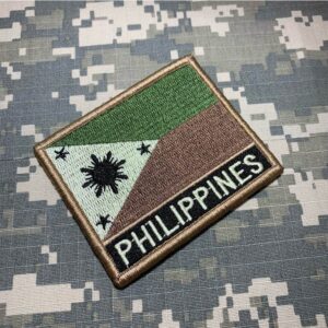 BP0218NV03 Bandeira Filipinas Patch Bordado Fecho Contato