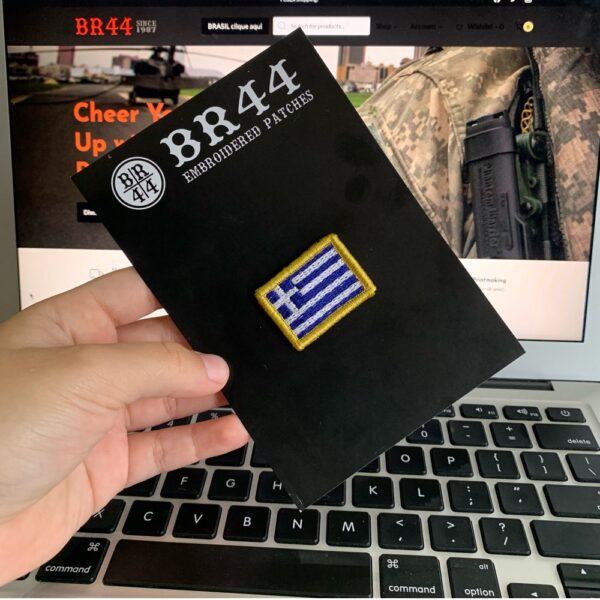 BP0232V31 Bandeira Grécia Patch Bordado Fecho Contato - Imagem 3