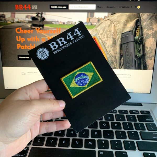 BP0403V11 Bandeira Brasil Patch Bordado Fecho Contato - Imagem 3