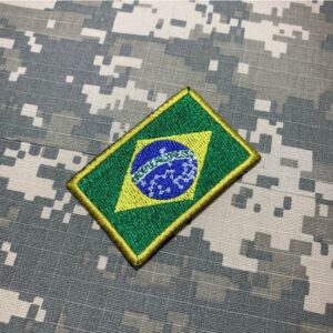 BP0403V11 Bandeira Brasil Patch Bordado Fecho Contato