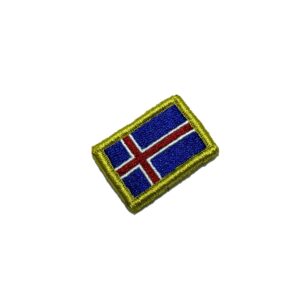 BP0409V31 Bandeira Islândia Patch Bordado Fecho Contato