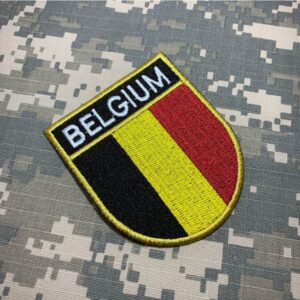 BPBEET001 Bandeira Bélgica Patch Bordado Termo Adesivo