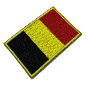 BPBET001 Bandeira Bélgica Patch Bordado Termo Adesivo