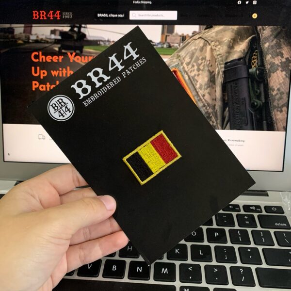 BPBET031 Bandeira Bélgica Patch Bordado Termo Adesivo - Imagem 3