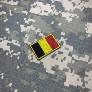 BPBET031 Bandeira Bélgica Patch Bordado Termo Adesivo