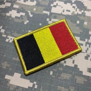 BPBEV001 Bandeira Bélgica Patch Bordado Fecho Contato