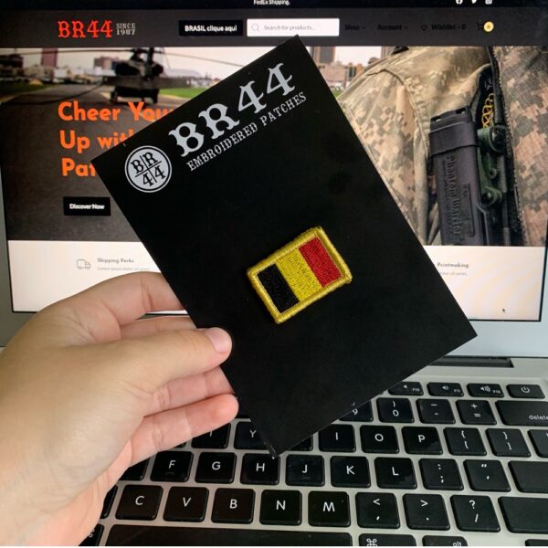 BPBEV031 Bandeira Bélgica Patch Bordado Fecho Contato - Imagem 3