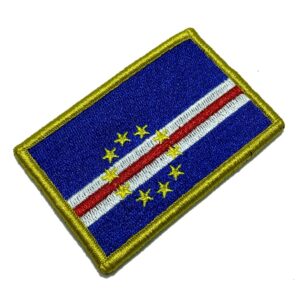 BPCVV001 Bandeira Cabo Verde Patch Bordado Fecho Contato