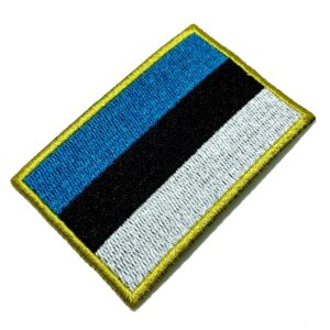 BPEET001 Bandeira Estônia Patch Bordado Termo Adesivo