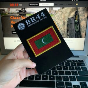 BPMVV001 Bandeira Maldivas Patch Bordado Fecho Contato